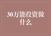 30万投资大揭秘